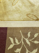 Tibetan Rug 6x9, Modern Abstract Tibet 6' 1" x 8' 11" in Cream and Burgundy, Green - 2605J003