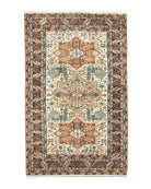 Turkish Kazak Rug 4x6, Geometric Medallions, Vintage Handmade Wool Carpet Turkey 4x6.4 - 2312L035