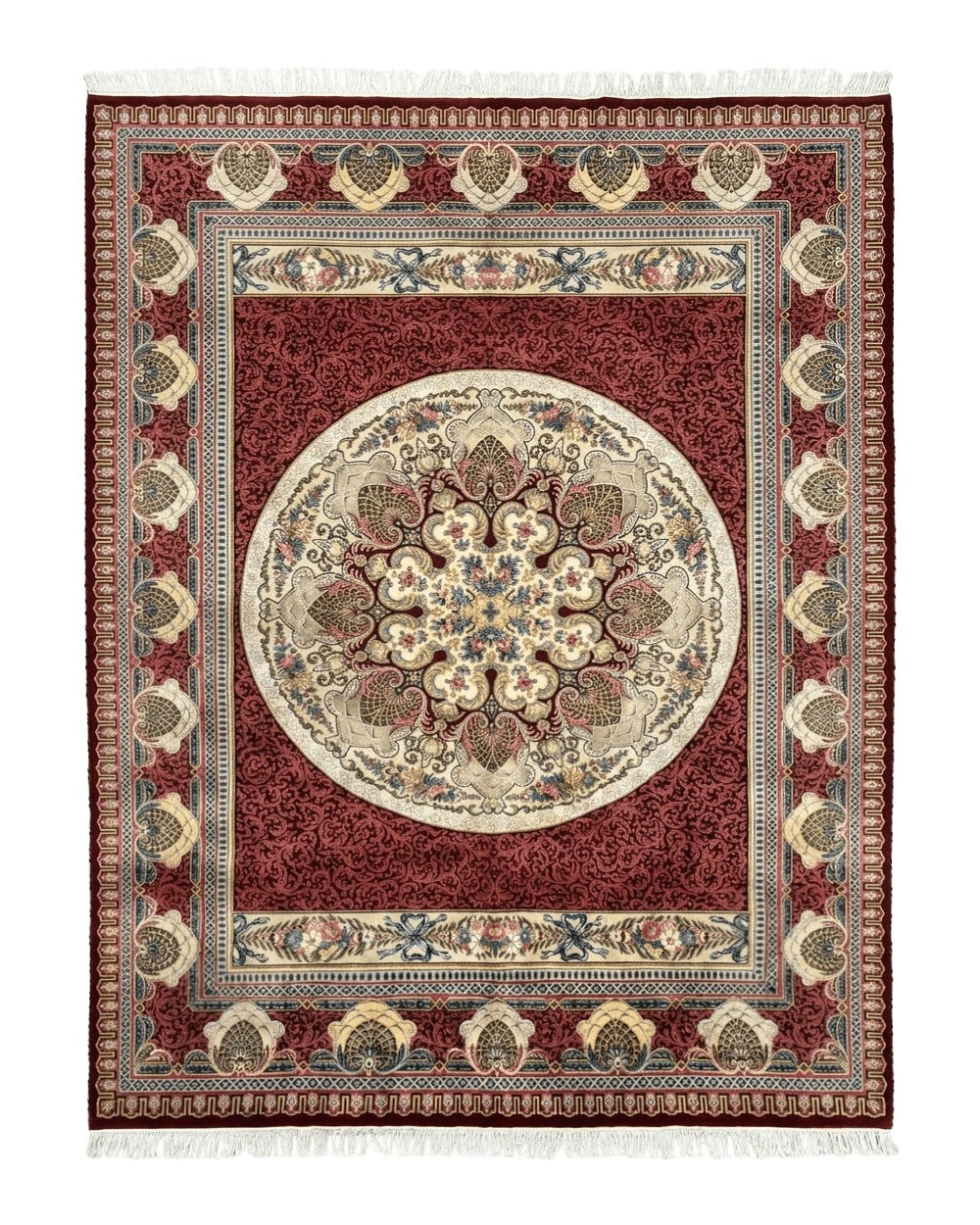 Wonderful Aubusson Rug 10x14, Red Maroon, Elegant, Fine 200 KPSI Pakistan 10x14 - 2408L012
