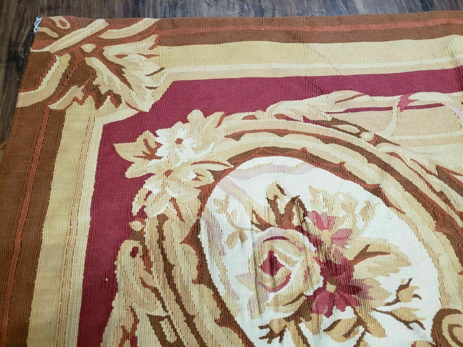 10' 6" X 13' Handmade Aubusson Weave Needlepoint Flat Pile Traditional Wool Area Rug Nice (A) - Jewel Rugs