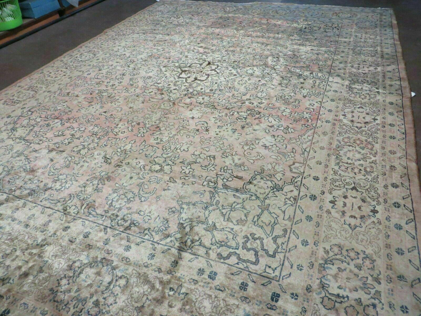 9' X 12' Antique Hand Knotted Made Indian Shiny Wool Rug Floral - Jewel Rugs