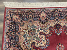 Vintage Karastan Rug 6x8, Karastan Red Sarouk, Semi Open Field Floral Kirman, Discontinued Karastan Oriental Carpet, Wool Karastan Area Rug - Jewel Rugs