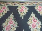 7' X 9' Handmade French Country Garden Needlepoint Rug Flat Weave Flowers # 825 - Jewel Rugs