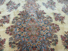 8' 8" X 12' Antique Karastan Ivory Medallion Kirman # 781 American Wool Rug Nice - Jewel Rugs