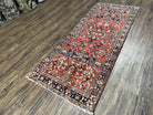 Persian Sarouk Rug 2.7 x 6.6, Antique Oriental Carpet, Short Runner Rug, Floral Rug, Red Dark Blue Cream, Hand-Knotted, High Quality, Authentic Wow - Jewel Rugs