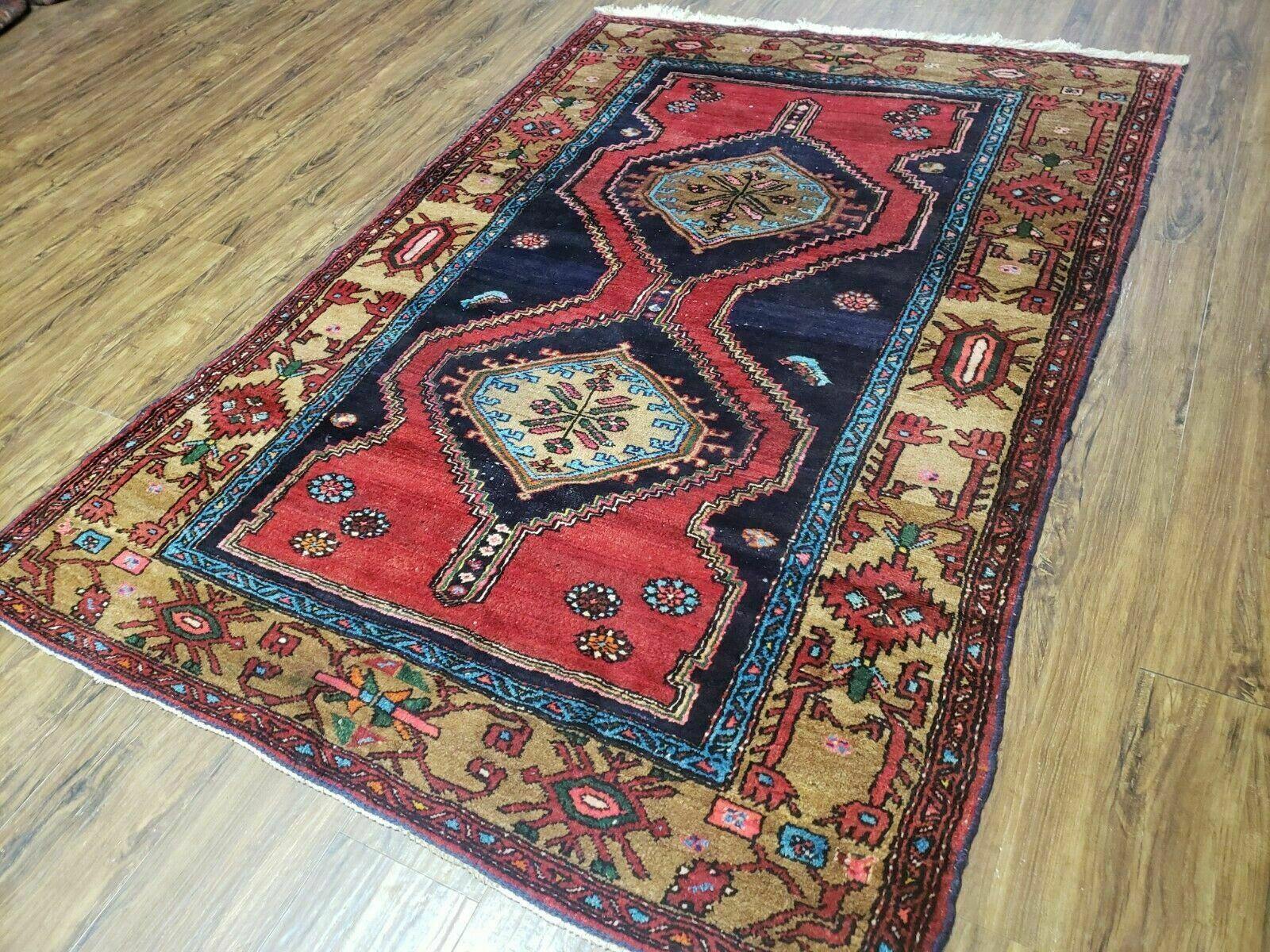 4' X 7' Antique Handmade Oriental Wool Area Rug Hand Knotted Carpet Camel Hair - Jewel Rugs