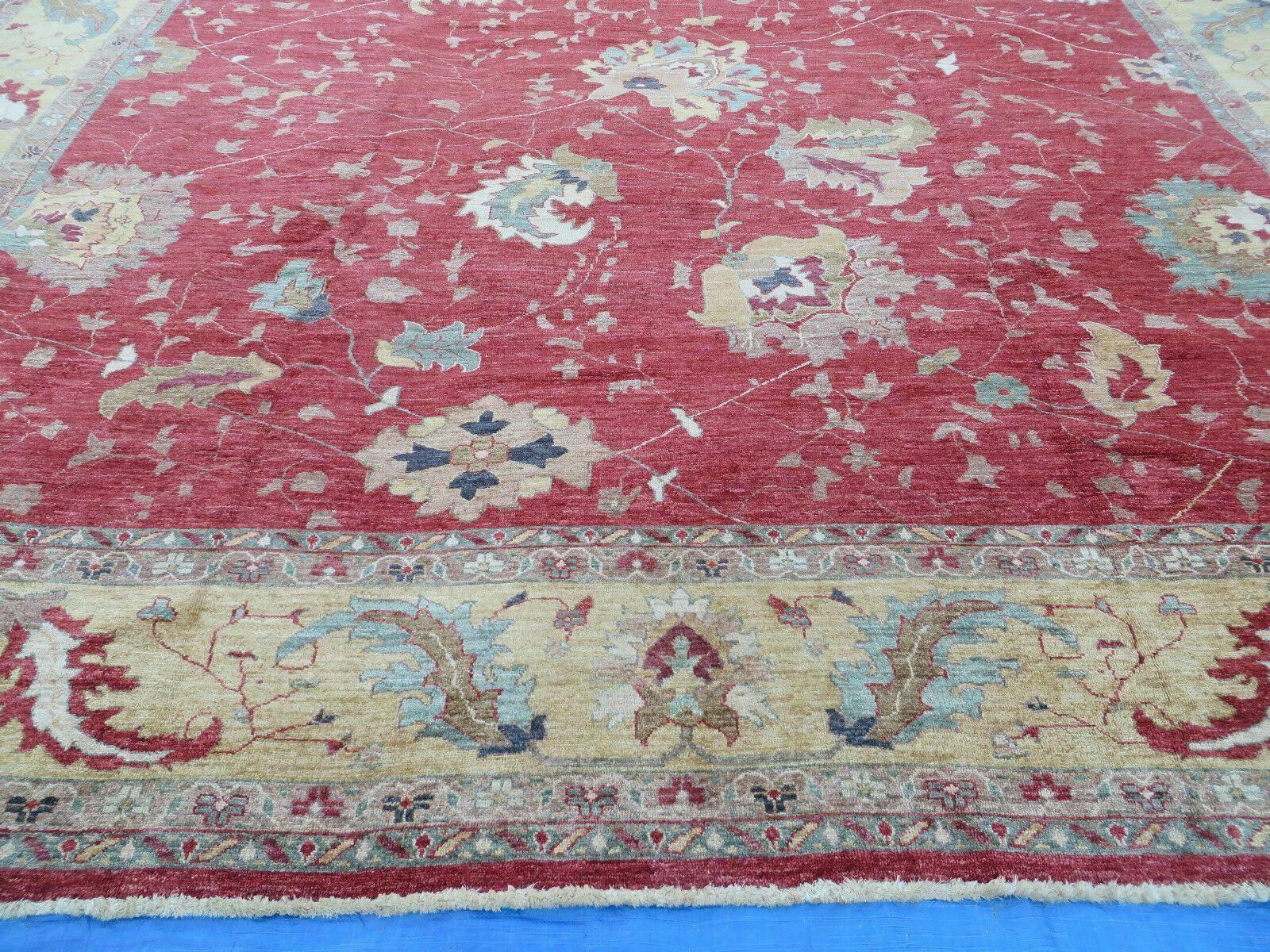 12' X 18' Vintage Handmade Egyptian Wool Red Area Rug Large Palace Size Carpet - Jewel Rugs