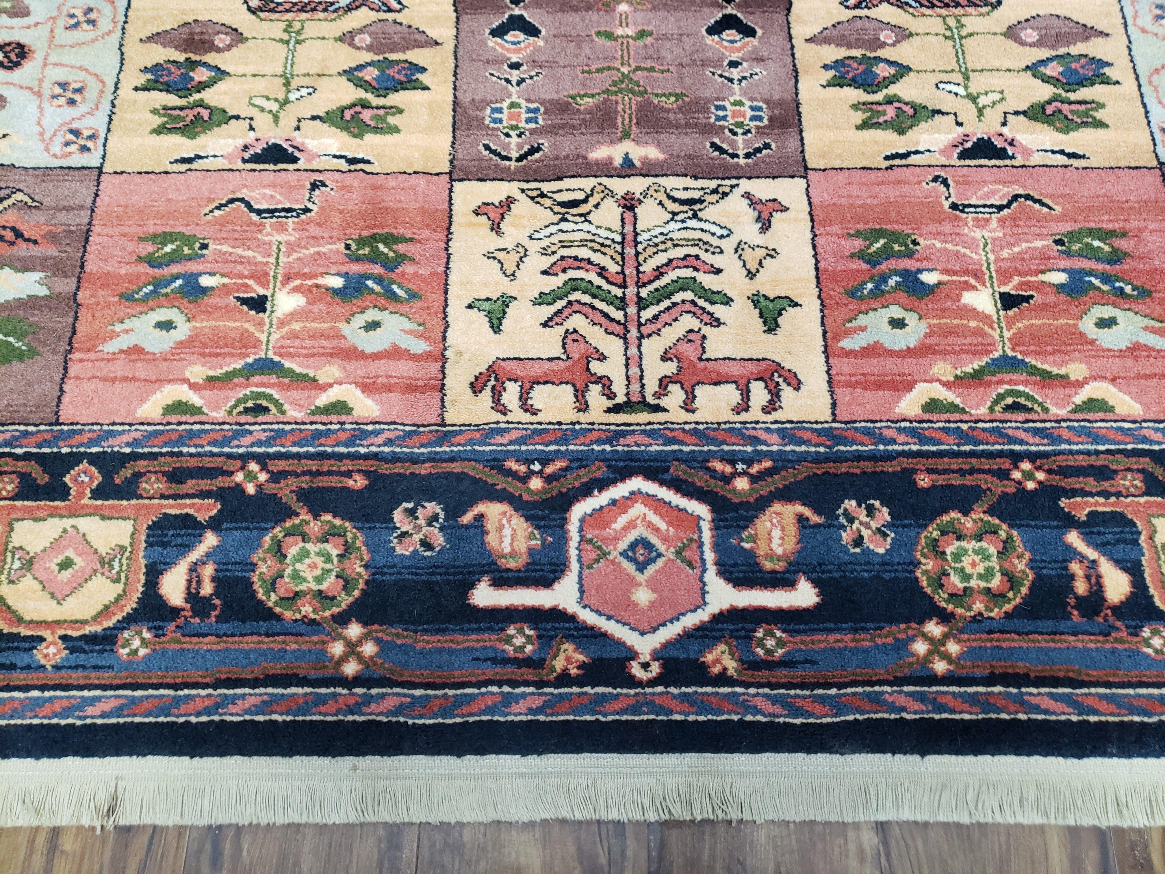 Karastan Rug 8'8" x 10' 6", Chahar Mahal Village Garden 605 Rug, Large Karastan Wool Area Rug, Vintage Karastan Carpet, Discontinued, Panel - Jewel Rugs