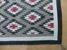 57" X 79" Incredible Queen Size Vintage Blanket American Indian Navajo Navaho Wool Rug Armed Cross Nice - Jewel Rugs