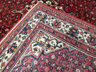 Vintage Persian Hamedan Rug, Angelas Mahi Pattern, Red, Wool, Hand-Knotted, 6'9" x 10' - Jewel Rugs