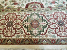 12' X 15' One-of-a-Kind Indian Hand-Knotted Wool Rug Hand Made Floral Ivory Nice - Jewel Rugs