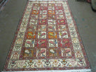 4' X 6' Vintage Russian Kilim Handmade Flat Soumak Weave Silk Wool Rug Organic - Jewel Rugs