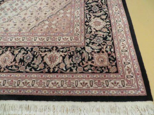 9' X 12' Vintage Hand Made Chinese Oriental Wool Silk Rug Hand Knotted Black - Jewel Rugs