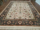 8' 8" X 12' Karastan Ivory Indo Kirman # 706 Wool Rug American Made Nice Beige - Jewel Rugs