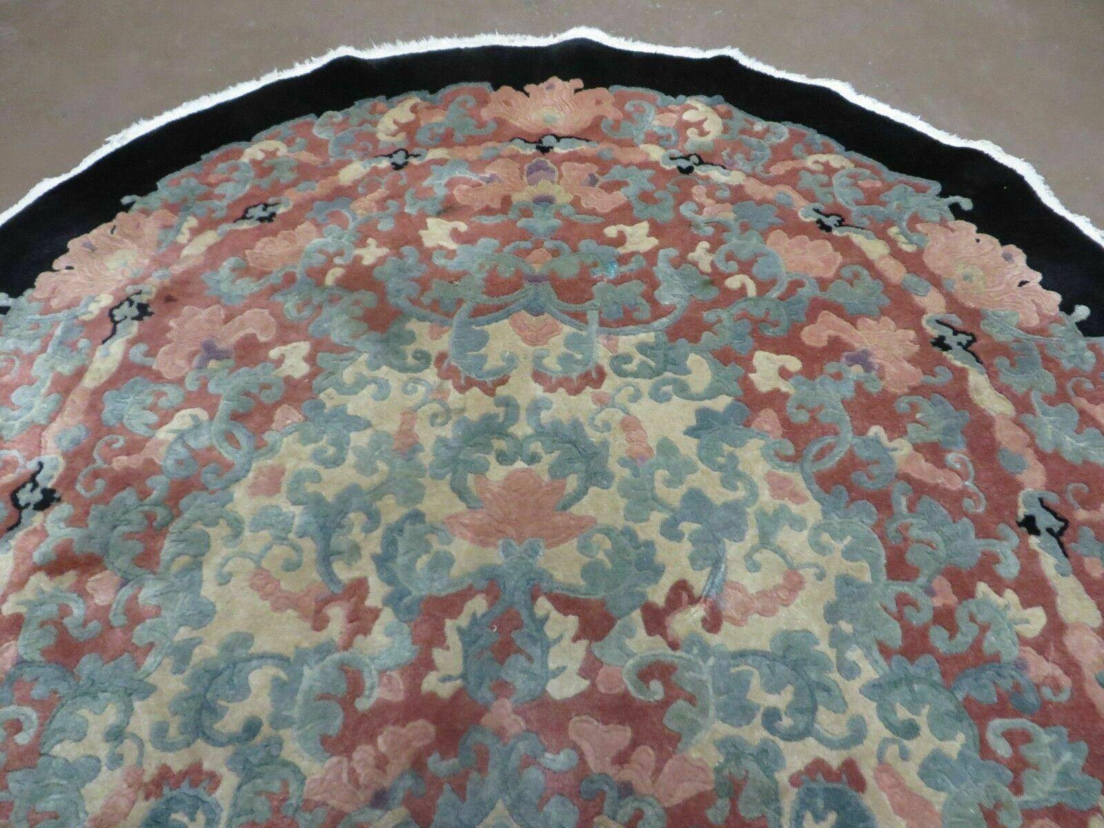 5' X 8' Vintage Handmade Art Deco Chinese Peking Wool Rug Oval - Jewel Rugs