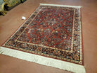 4' 4" X 6' Karastan #700 Red Sarouk # 785 Wool Rug American Made Beauty - Jewel Rugs