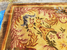 14' X 24' Aubusson Design Wool Rug Gold Palace Size Rug with Flowers and Vases - Jewel Rugs