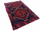 3' 2" X 4' 6" Vintage Handmade Tribal Wool Rug Balouchi Rug Afghan Red Blue 3x5 - Jewel Rugs