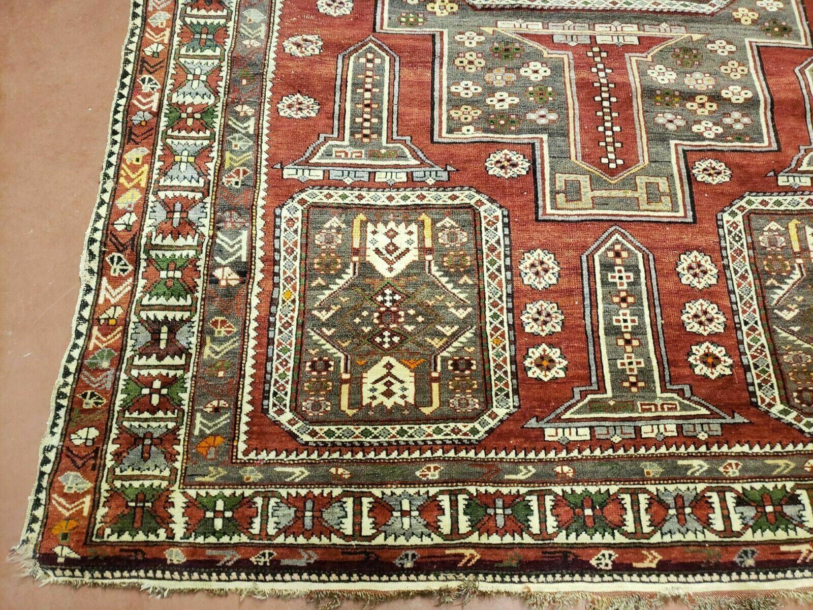 5' X 7' Antique Handmade Caucasian Shirvan Wool Rug Carpet Detailed Boho Bohemian Interior Home Style - Jewel Rugs