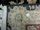 9' X 12' Vintage Handmade Fine Chinese Oriental Floral Wool Rug Silk Black - Jewel Rugs