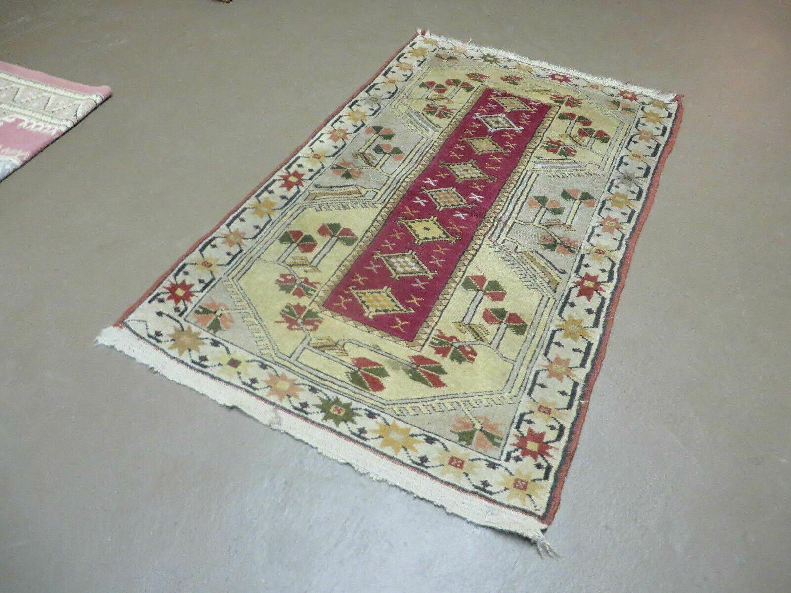 3' X 5' Vintage Handmade Turkish Turkey Oushak MILAS Wool Accent Rug Carpet  Nice