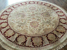 7' Vintage Round Handmade Indian Agra Wool Rug Tea Washed Veg Dyes Nice - Jewel Rugs