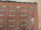 2.5' X 4' Antique Handmade Turkoman Tribal Wool Rug Cushion Case Yamud Diamond - Jewel Rugs