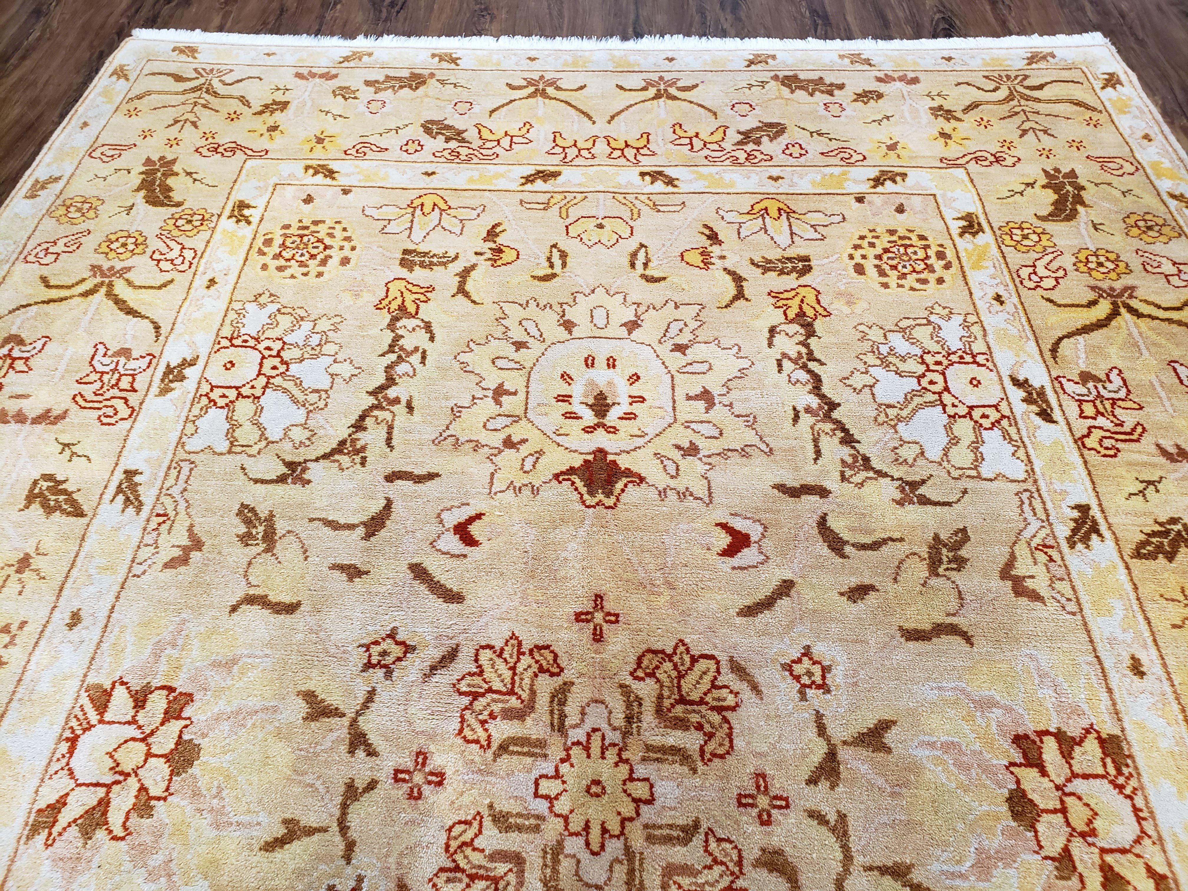 Vintage Turkish Oushak Area Rug 6x9, Wool Hand-Knotted - Jewel Rugs