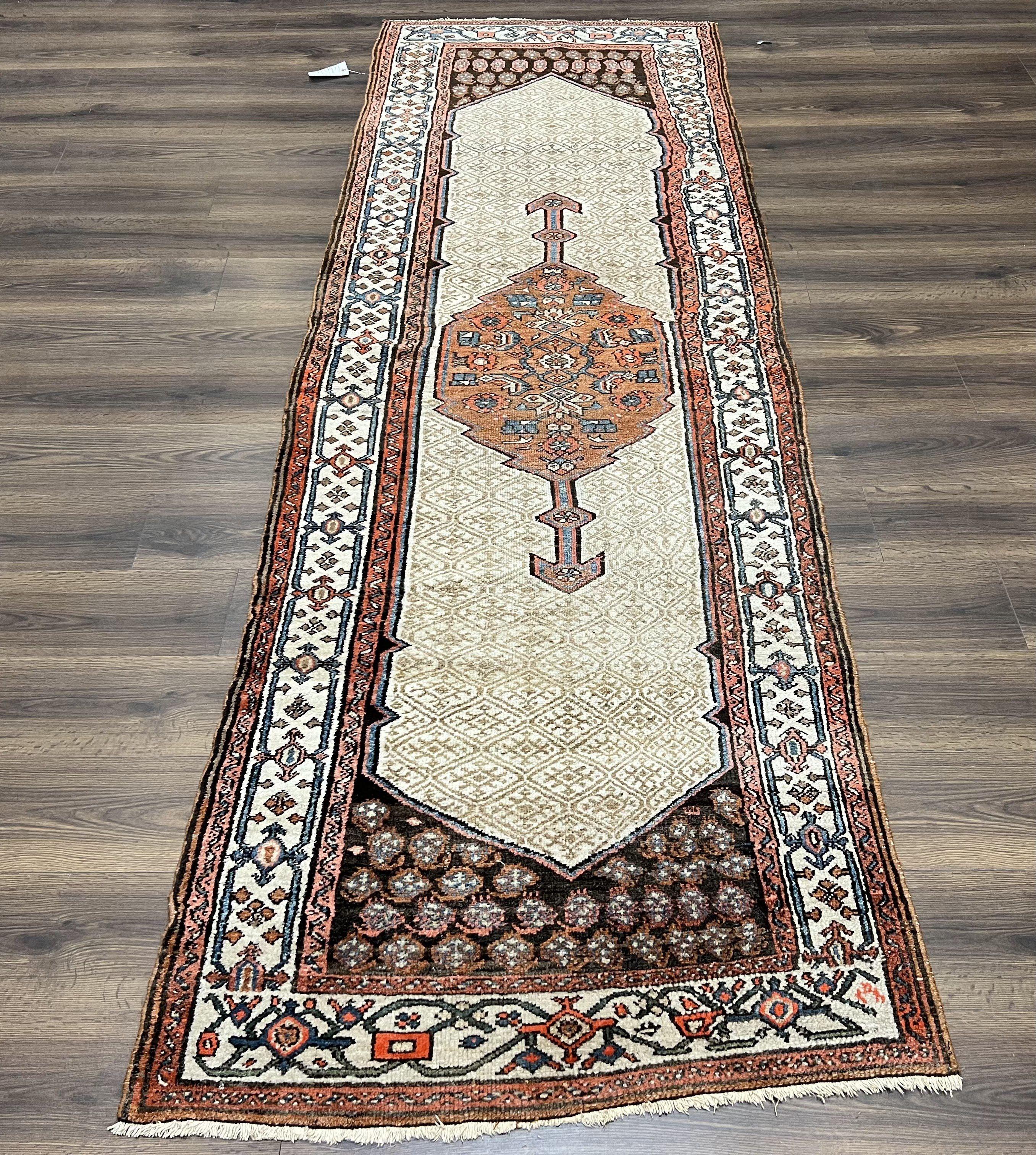 Rare Persian Tribal Runner Rug 3.5 x 10, Sarab Serab Kalegy