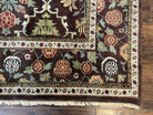 Indo Persian Rug 9x12, Indian Bidjar Room Sized Carpet Handmade Wool Area Rug Traditional Allover Dark Brown Tan Cream/Ivory Oriental Carpet - Jewel Rugs