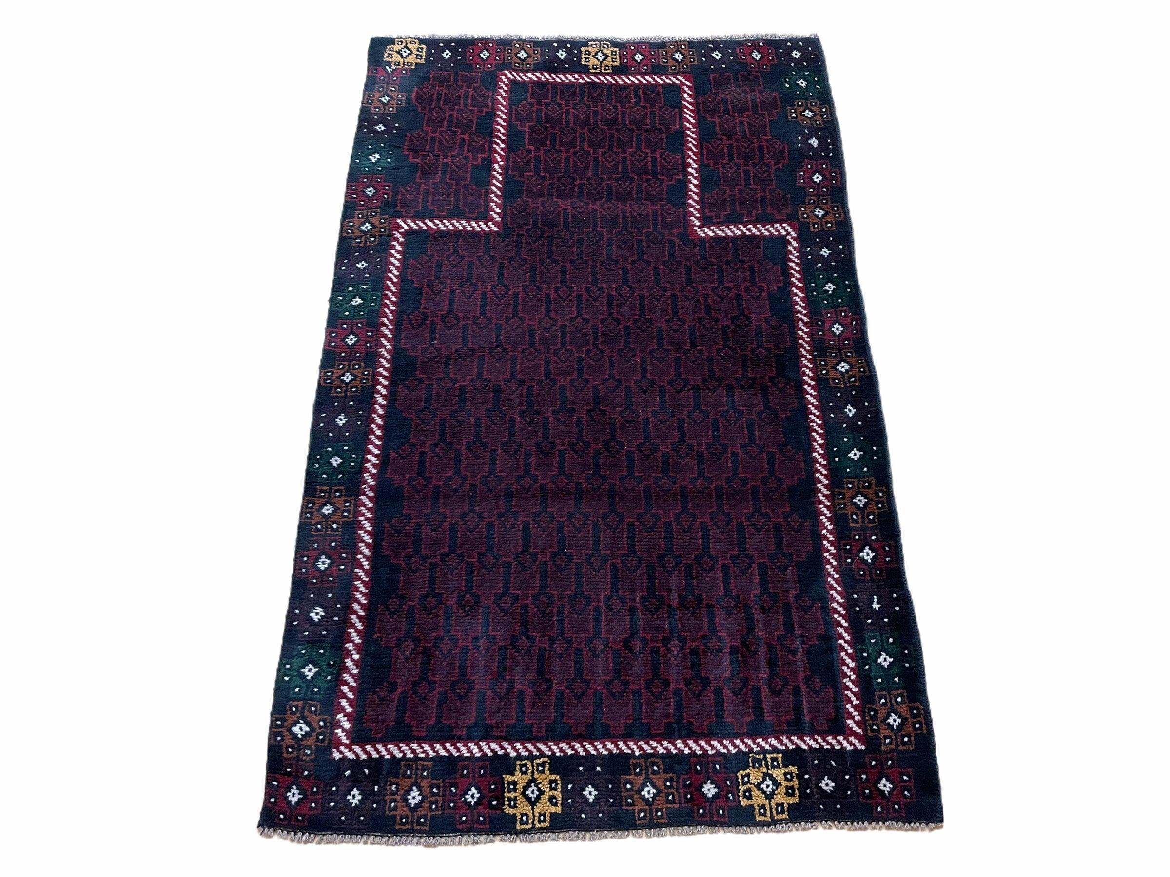 3 X 5 Vintage Handmade Tribal Wool Rug Baluchi Rug Afghan Rug Balouch Rug 3x4.7 - Jewel Rugs