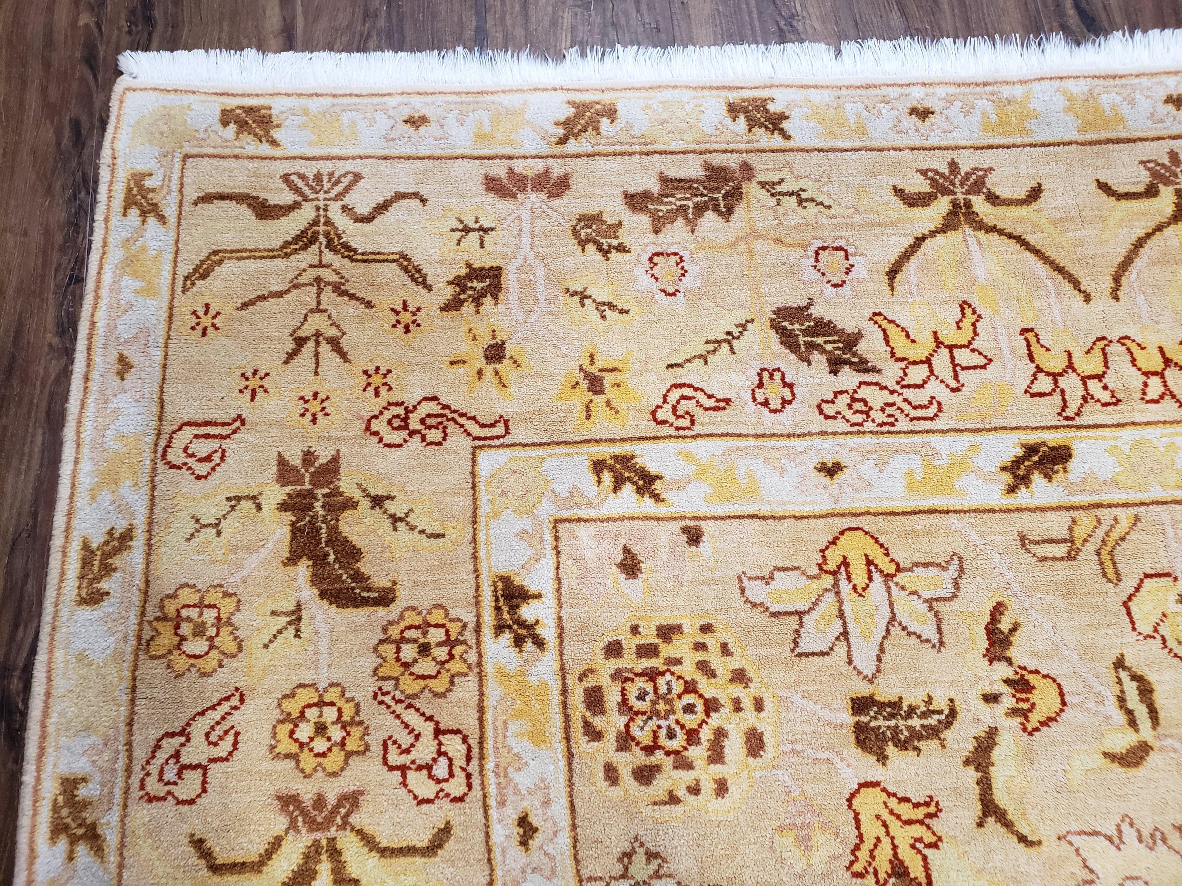 Vintage Turkish Oushak Area Rug 6x9, Wool Hand-Knotted - Jewel Rugs