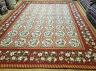 9' X 12' Handmade English Needlepoint Wool Rug Flat Weave - Jewel Rugs