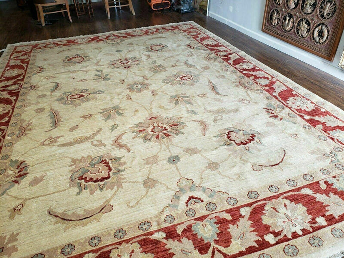 10' X 14' Vintage Handmade PESHAVAR CHOBI Pakistani Agra wool Carpet Nice - Jewel Rugs