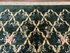 Karastan Garden of Eden Rug 8.8 x 11.8, Green Savonnerie 509/1733, Original Discontinued Karastan Rug, Floral Panel Wool Rug, Vintage Carpet - Jewel Rugs