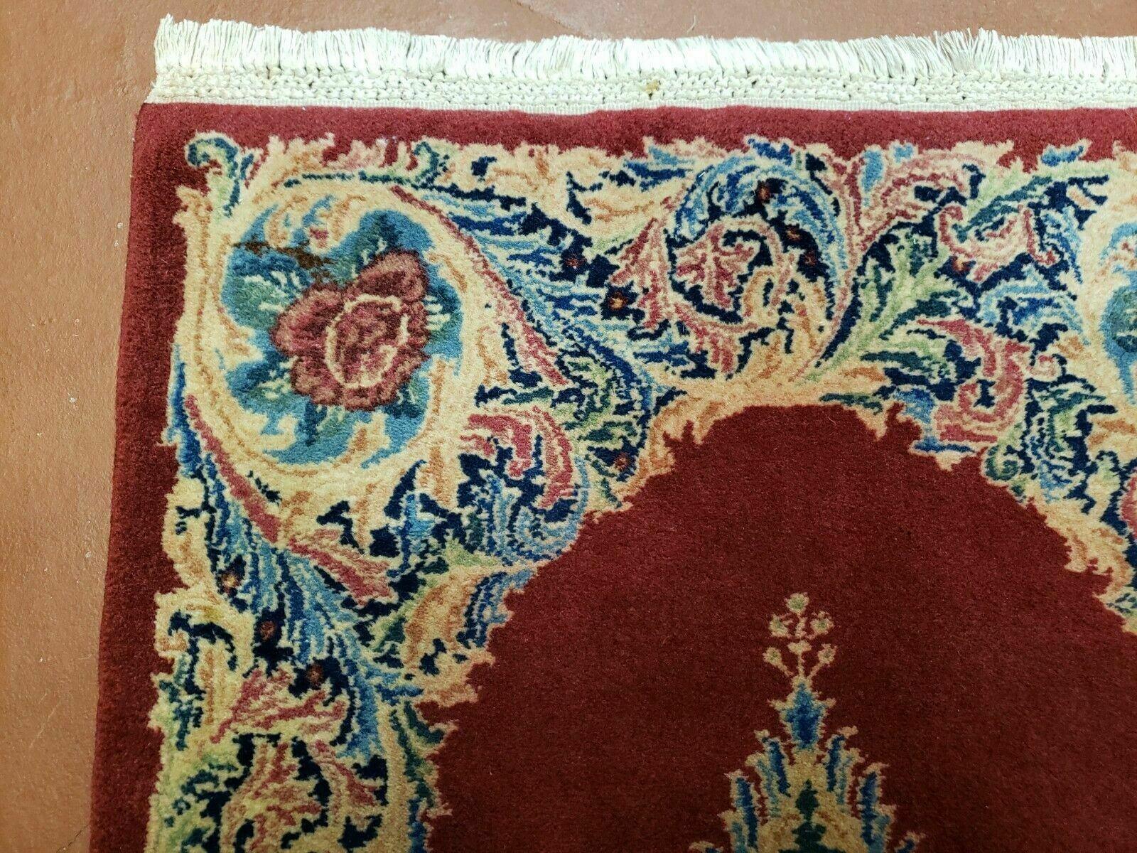 2' X 4' Handmade Chinese Floral Oriental Wool Rug Carpet Nice Red - Jewel Rugs