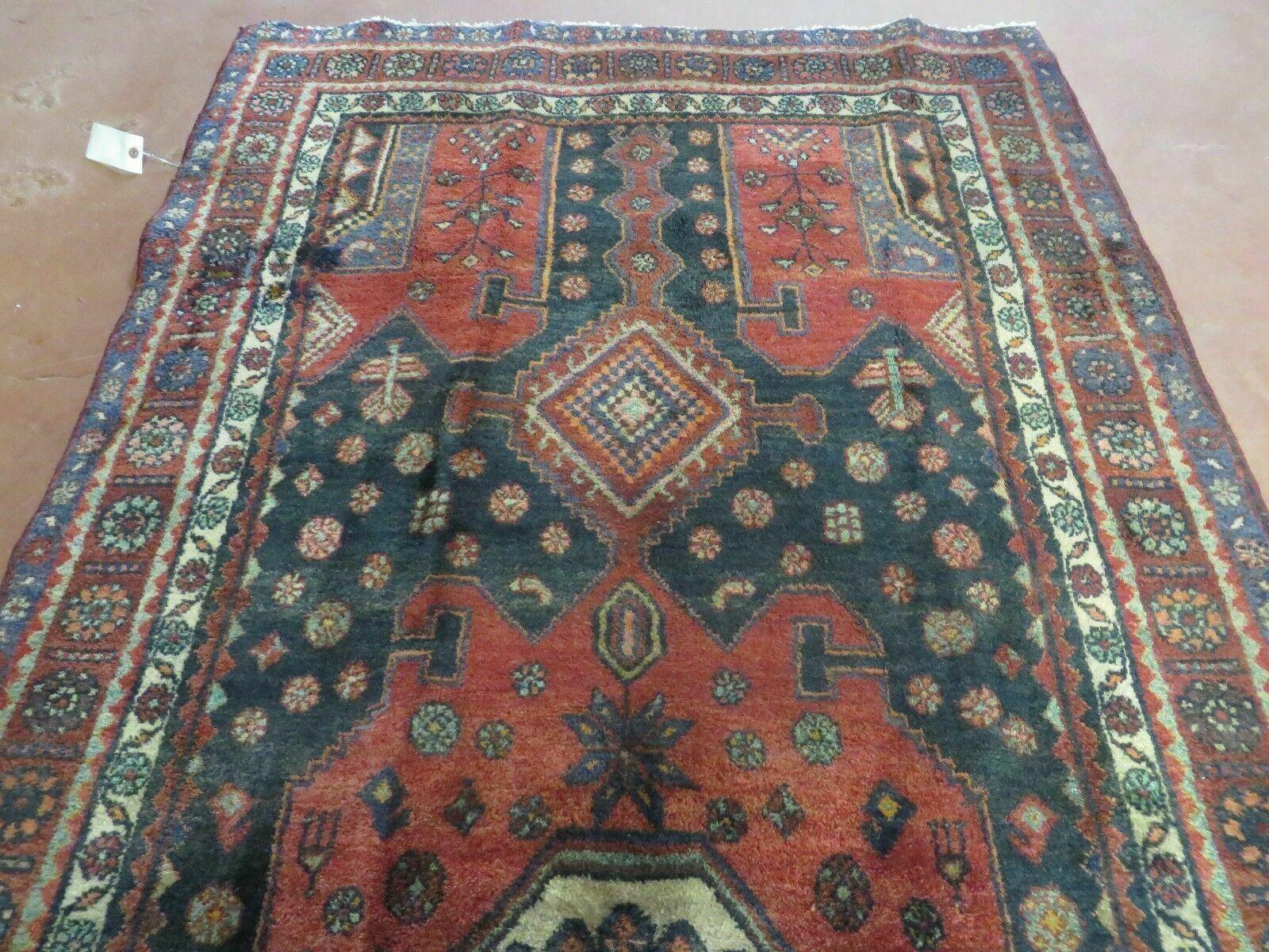 4' X 9' Antique Handmade Turkish Tribal Oriental Geometric Wool Rug # 605 - Jewel Rugs