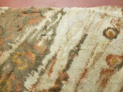 4'X 6' Vintage 1960 Danish Rya Shag DeLuxe Ege Rug Mid-Century Modern Olive Nice - Jewel Rugs