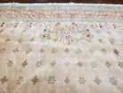 Large Vintage Chinese Aubusson Savonnerie Room Sized Rug 10x14, Wool Handmade Hand-Knotted 120 Line Living Room Dining Room Rug, Beige - Jewel Rugs