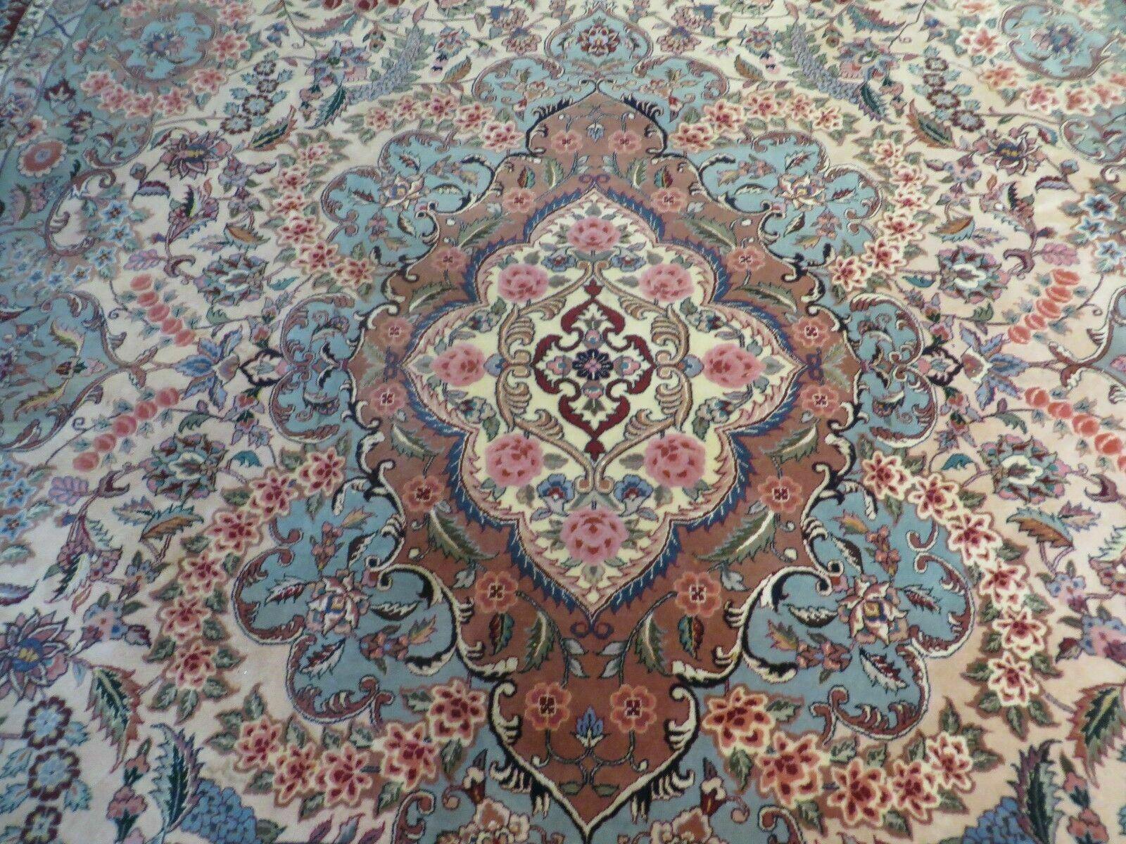 10' X 14' Finely Woven Handmade Chinese Oriental Carpet with Persian Tabriz Design Wool Rug With Silk Accents - Jewel Rugs