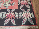 Vintage Karabakh Kilim Rug, Antique Caucasian Flatweave Area Rug, 9x12 Red & Black Turkish Azerbaijani Rug Woolen Hand-Woven Living Room Rug - Jewel Rugs