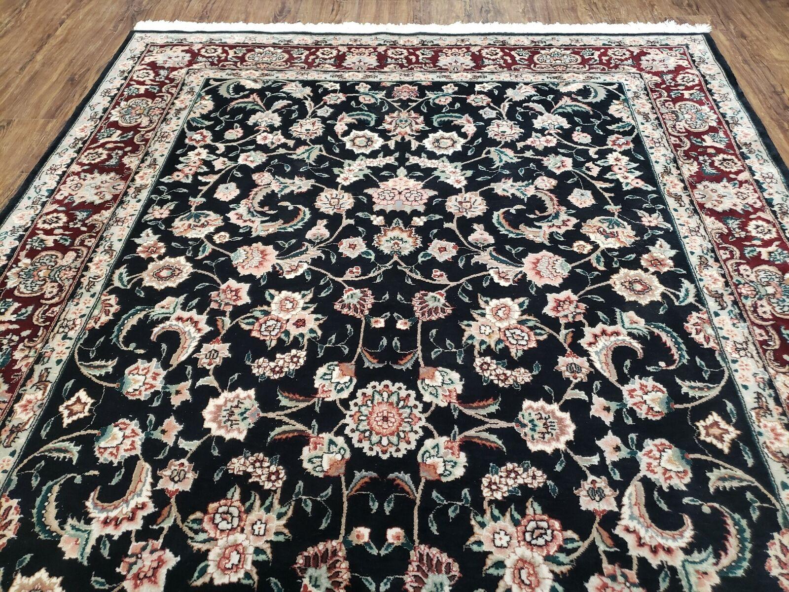 6' X 9' Vintage Oriental Fine Floral Handmade Wool Silk Rug Vegetable Dyes Nice - Jewel Rugs