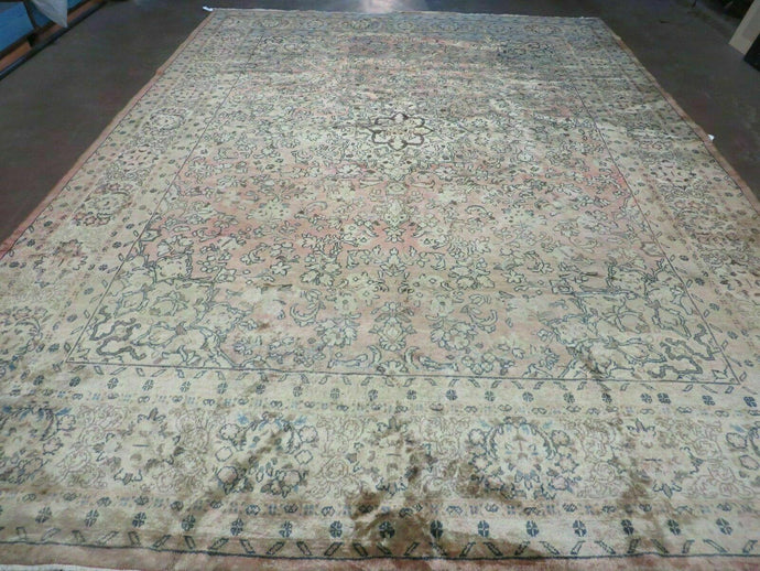 9' X 12' Antique Hand Knotted Made Indian Shiny Wool Rug Floral - Jewel Rugs
