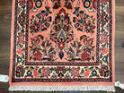 Persian Runner Rug 2.9 x 13.6, Semi Antique Vintage Persian Sarouk Hallway Rug, Wool Oriental Runner, Salmon and Cream, Floral Allover Hand Knotted - Jewel Rugs