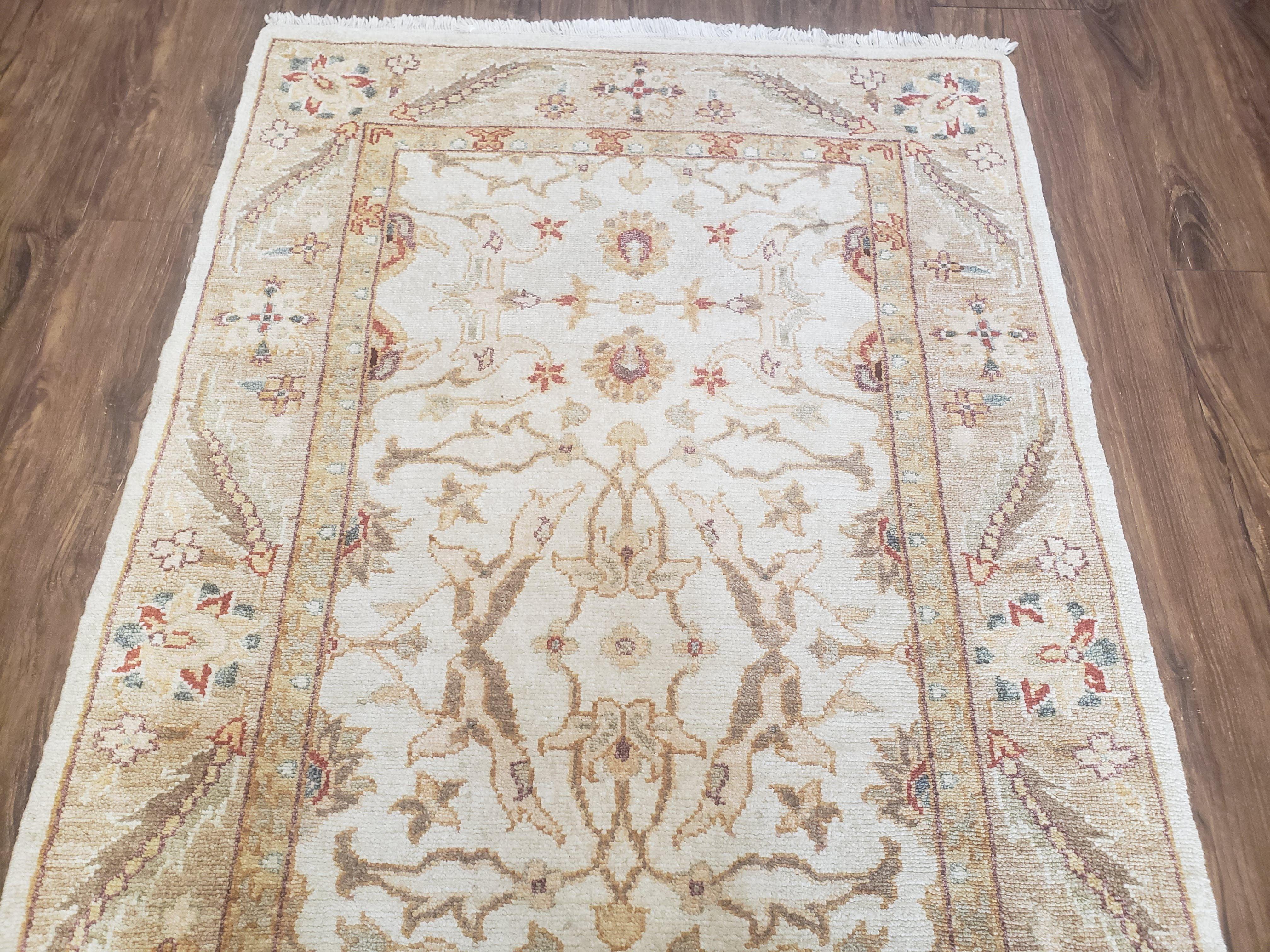 Vintage Turkish Oushak Small Area Rug 3x5, Wool Hand-Knotted, Ivory Cr –  Jewel Rugs