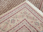 Stunning Oversized Sino Persian Oriental Rug 12x15, Hand Knotted Wool & Silk Palace Sized Carpet, Mahi Pattern, Very Fine, Peach Beige, Wow - Jewel Rugs