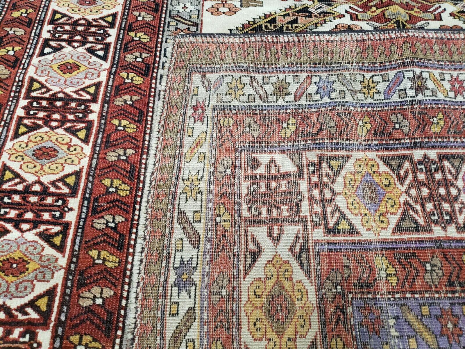 4' 6" X 6' 8" Antique Handmade Seychor Perpedil Caucasian Wool Rug Colorful - Jewel Rugs