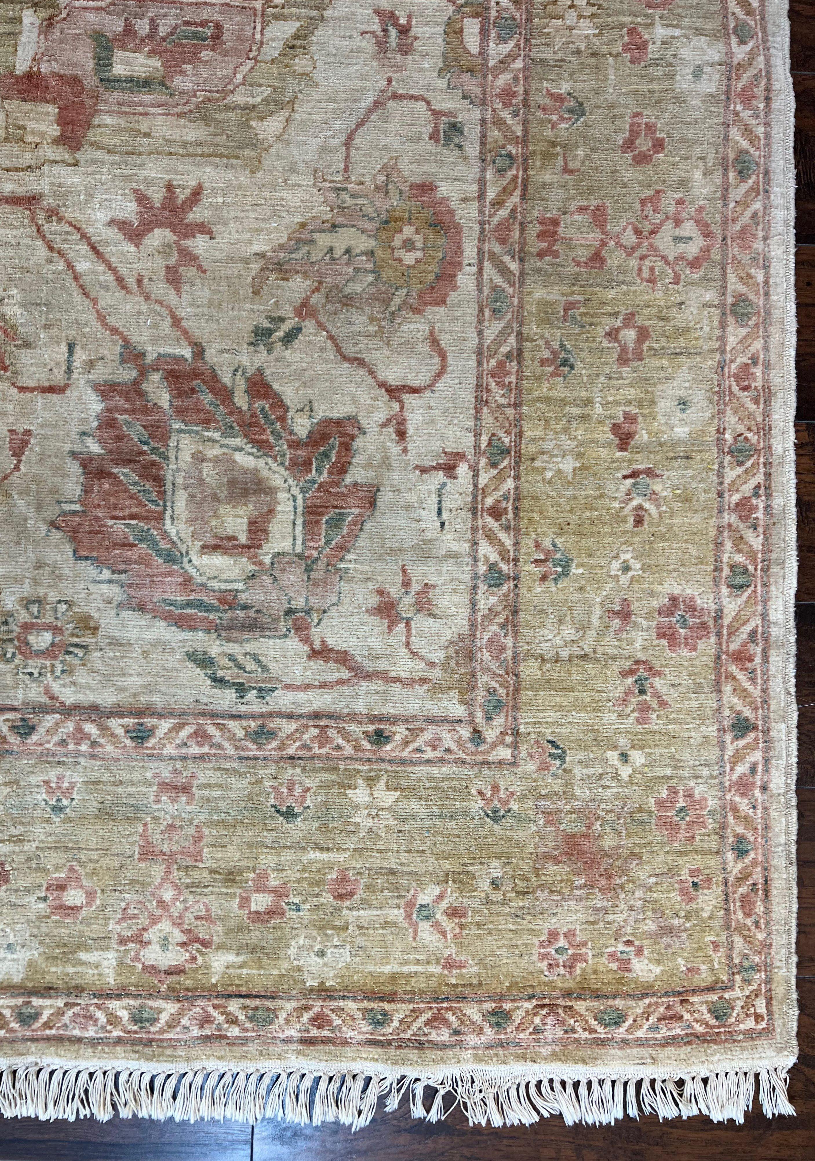 Turkish Oushak Rug 8x10, Hand Knotted Wool Turkish Oushak Carpet 8 x 10 ft, Farmhouse Rug, Neutral Colors, Vintage Handmade Turkish Area Rug - Jewel Rugs