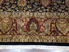 Large Indo Persian Oriental Rug 10x13.7, Wool Hand-Knotted Midnight Blue Red Allover Floral Indian Carpet, 10x13 - 10x14 Living Room Rug - Jewel Rugs