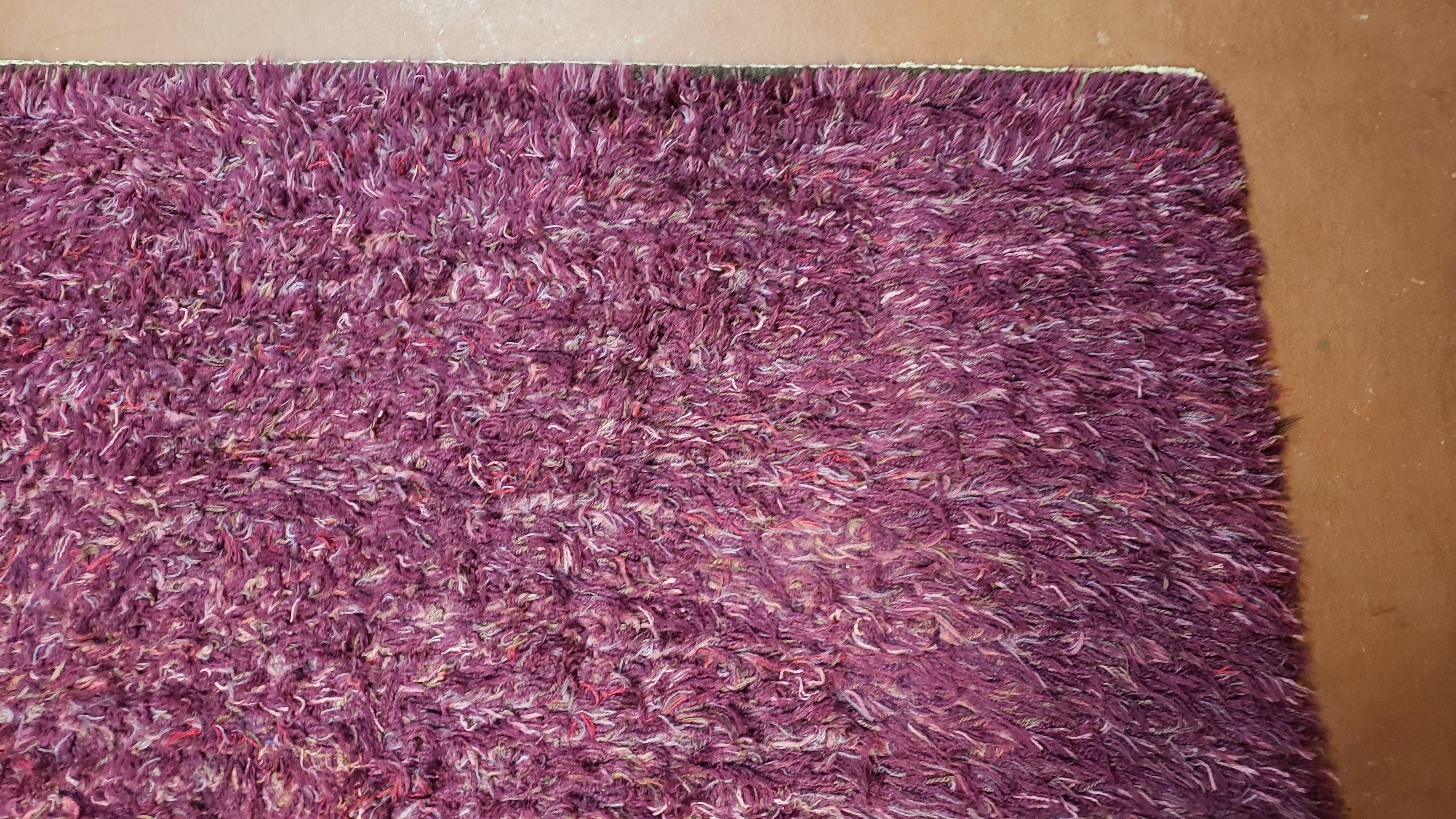 6' 9" x 9' 3" European Shag Rug Purple Rya Style Carpet Nice 6x9 Area Rug 7 x 9 Home Office Area Rug Living Room Rug Playroom Rug - Jewel Rugs